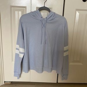 Light purple hooded long sleeve shirt